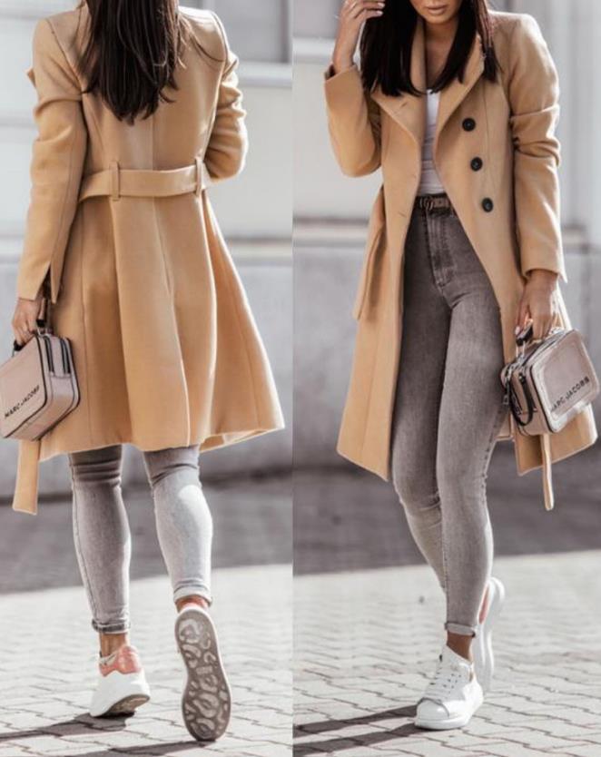 Damen Winterjacke Im Trenchcoat-Stil Mit Gürtel (4)