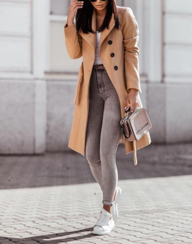 Damen Winterjacke Im Trenchcoat-Stil Mit Gürtel (6)