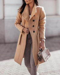 Victoria | Damen Winterjacke Im Trenchcoat-Stil Mit Gürtel