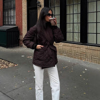 Elena | Damen Winterjacke im Wickel-Stil mit Schalkragen