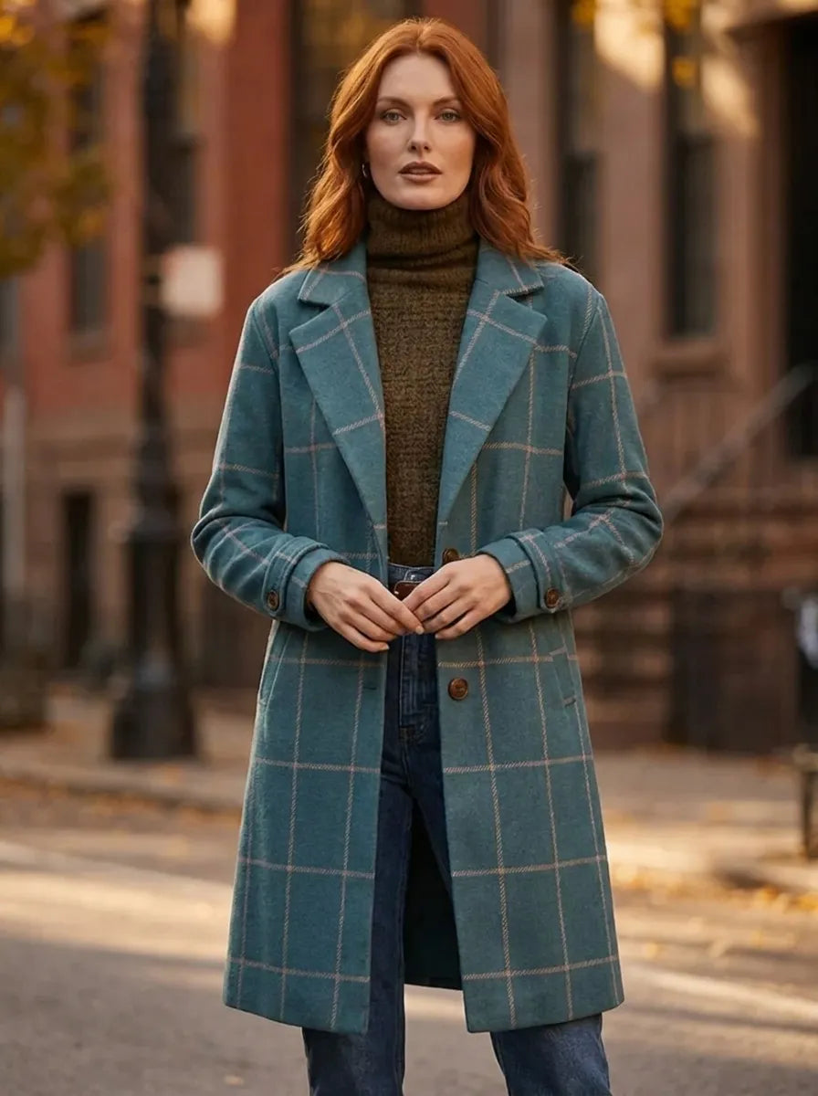 Damen Winterjacke im zeitlosen Klassik-Stil in Dunkelgrün