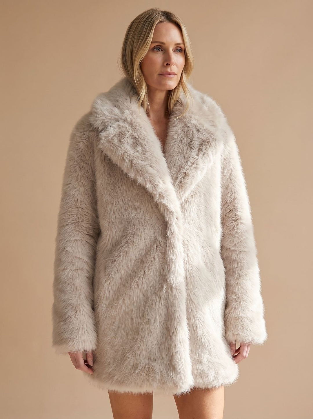 Damen Winterjacke Kunstfell Flauschig Oversized (3)