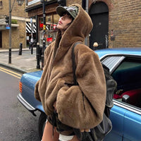Lea | Damen Winterjacke kurz mit Teddy im Bomberjacken-Stil