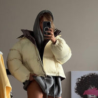 Fiona | Damen Winterjacke Kurzmodell mit Steppung und Oversize-Schnitt