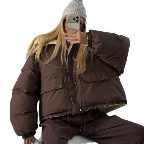 Damen Winterjacke Kurzmodell mit Steppung und Oversize-Schnitt (5)