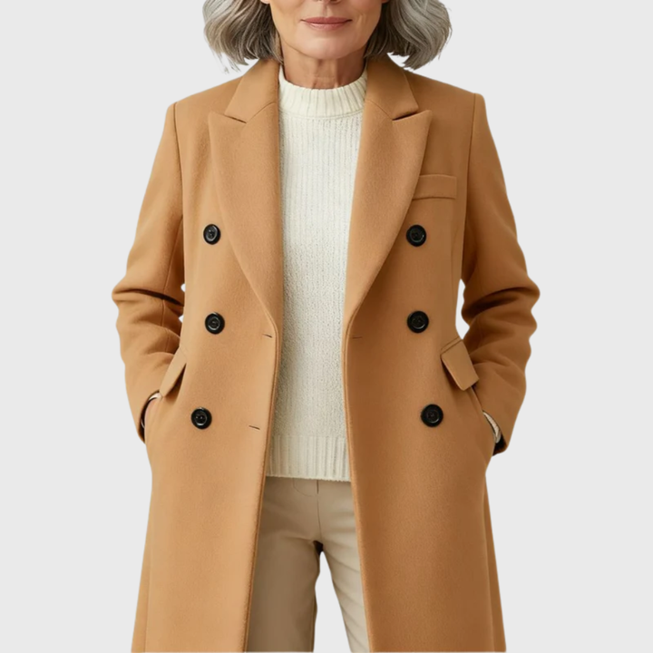 Damen Winterjacke lange Zweireiher für Büro (8)