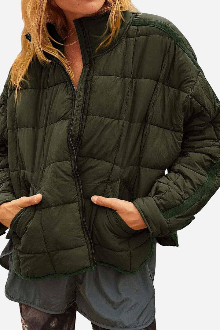 Damen Winterjacke leicht für Übergangstage in Olivgrün