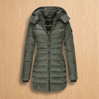 Nele | Damen Winterjacke mit Abnehmbarer Kapuze Mittellang