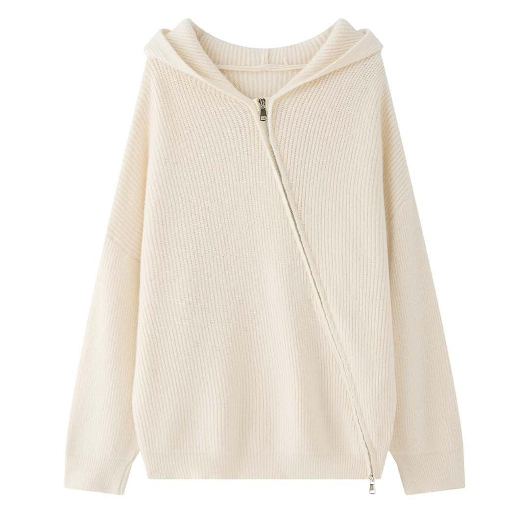 Damen Winterjacke mit Ballonärmeln aus Strickmix (5)