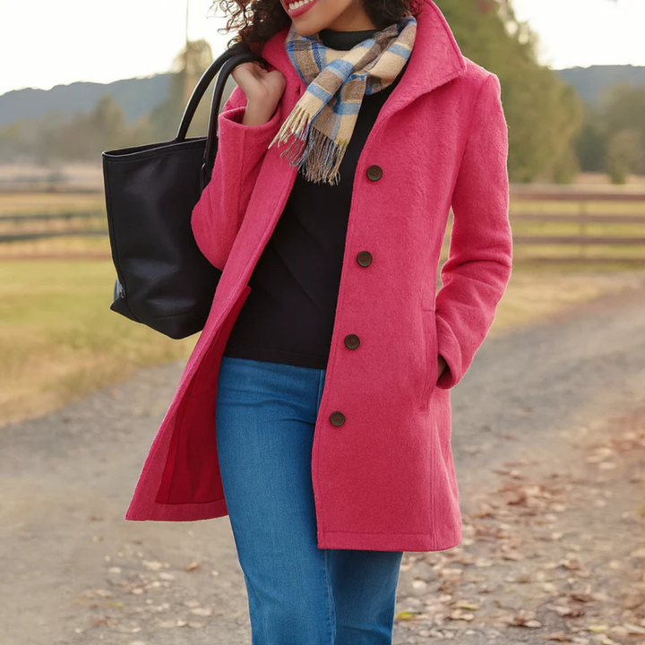 Damen Winterjacke mit eleganter Struktur in Rosa