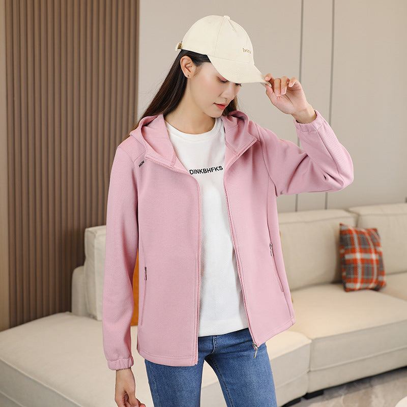Damen Winterjacke mit Fleece-Softshell für Alltag in Damen – Rosa