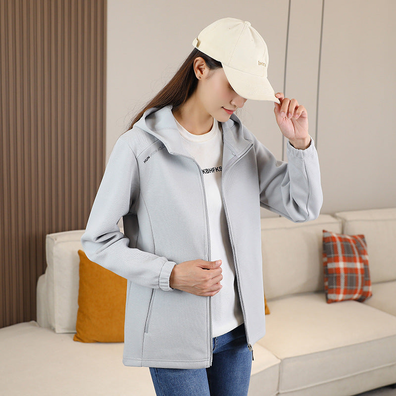 Damen Winterjacke mit Fleece-Softshell für Alltag in Damen/Hellgrau