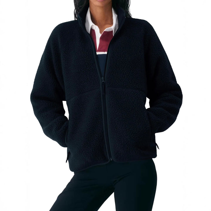 Damen Winterjacke mit Fleece und Seitentaschen in Schwarz