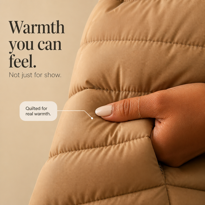 Damen Winterjacke mit Kapuze und gesteppter Vorderseite (6)