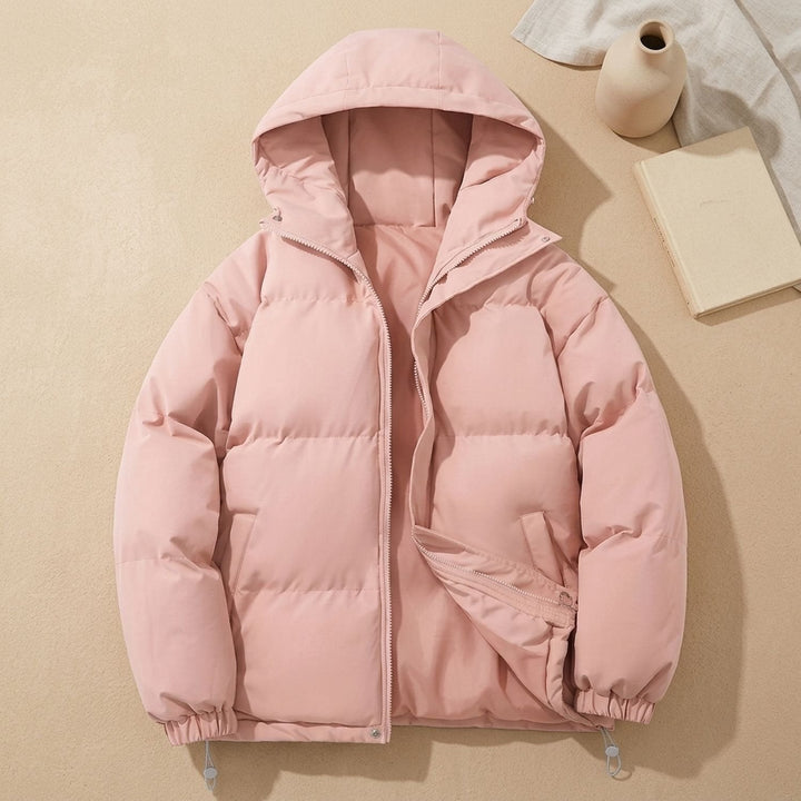 Damen Winterjacke mit Kapuze und Puffer-Design in Rosa