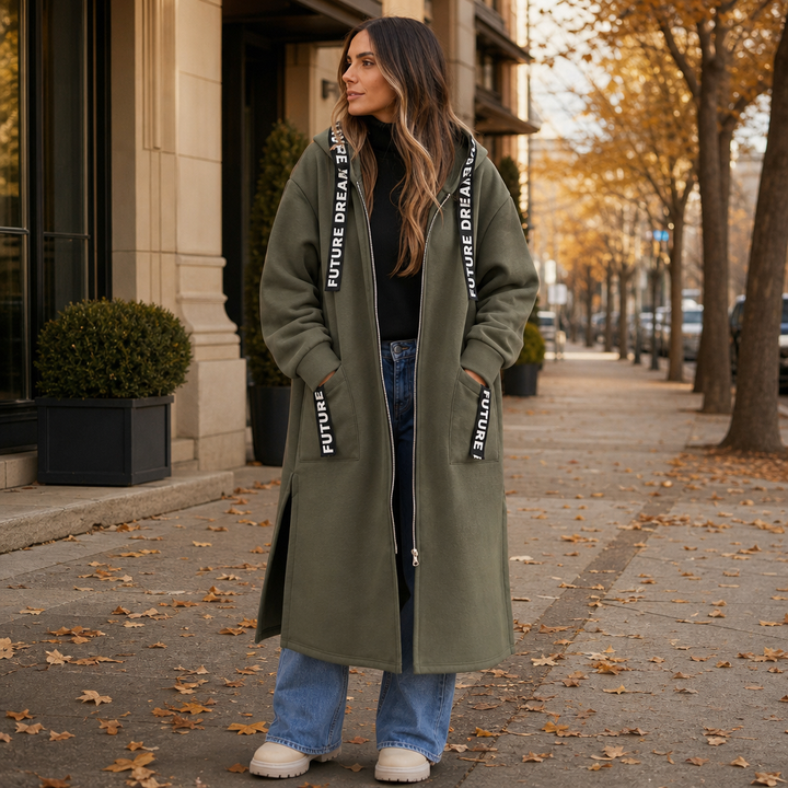 Damen Winterjacke mit Kapuze und Taschen (5)