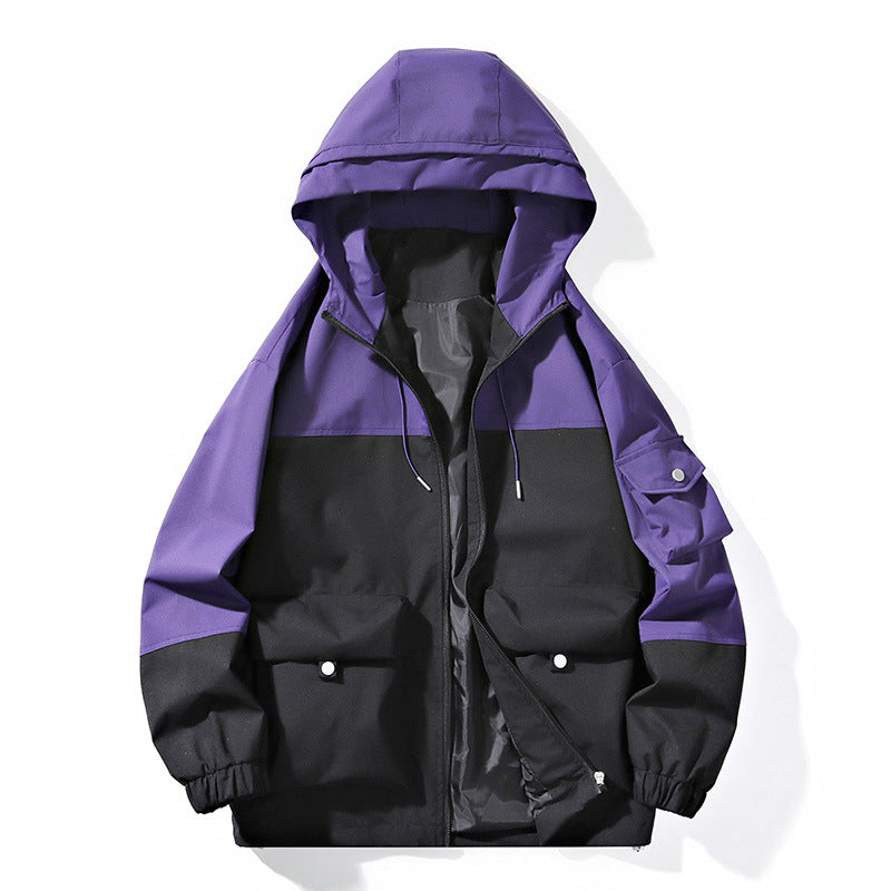 Damen Winterjacke mit leichtem Colorblock-Design in Violett