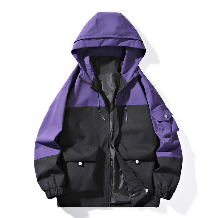 Damen Winterjacke mit leichtem Colorblock-Design in Violett