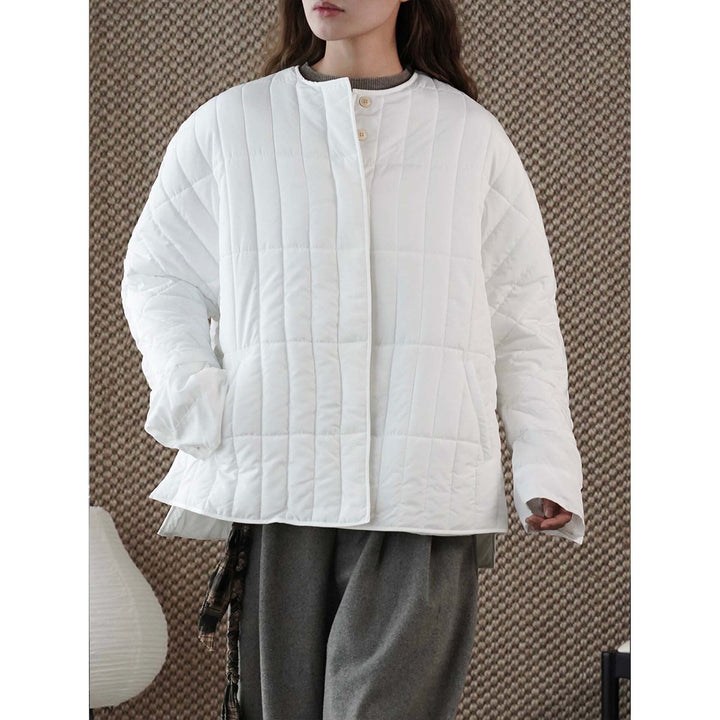 Damen Winterjacke mit lockerer Passform und feiner Steppung in Weiß