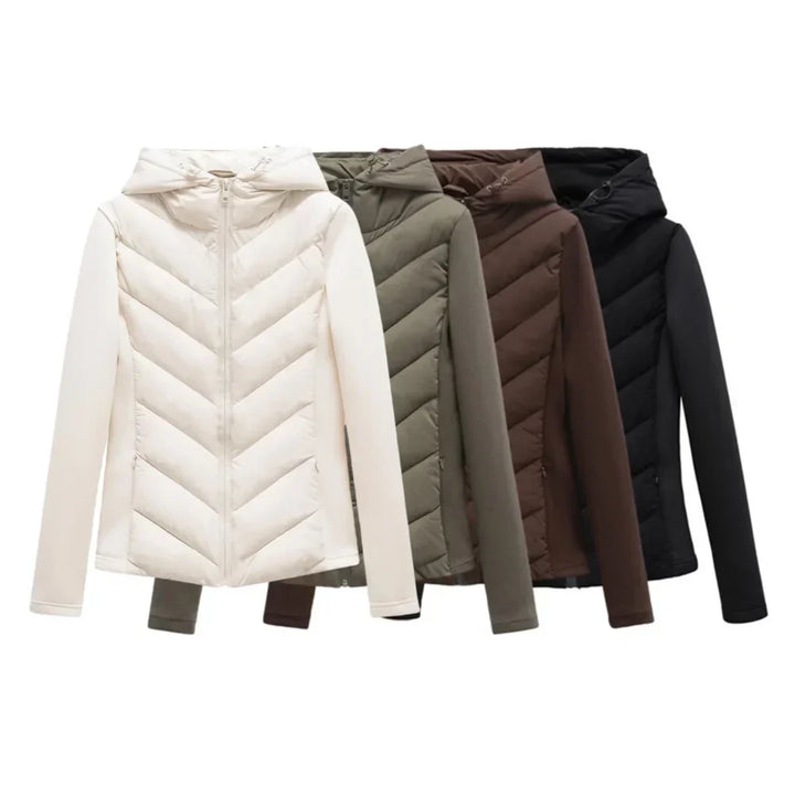 Damen Winterjacke mit modernem Steppmuster und Kapuze