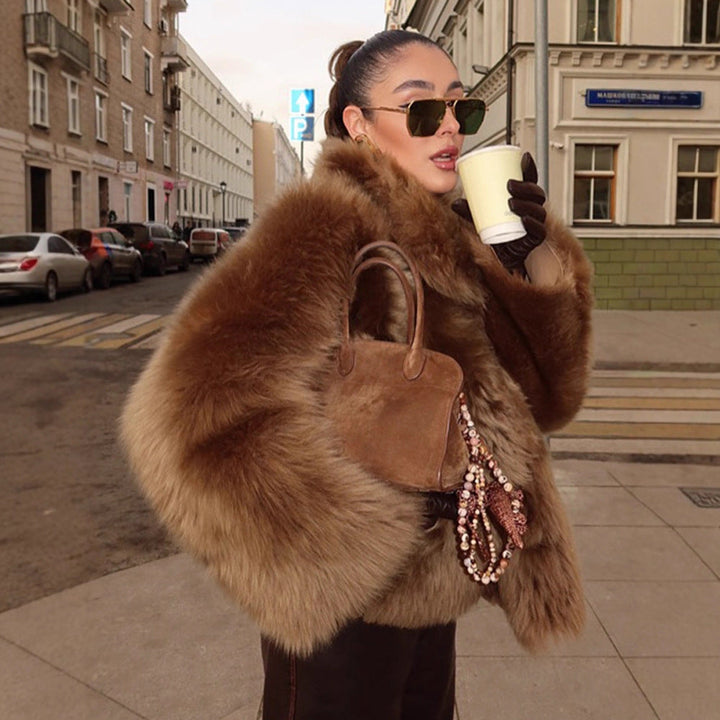 Damen Winterjacke mit Schalkragen im Teddy-Stil