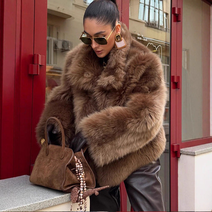 Damen Winterjacke mit Schalkragen im Teddy-Stil (3)
