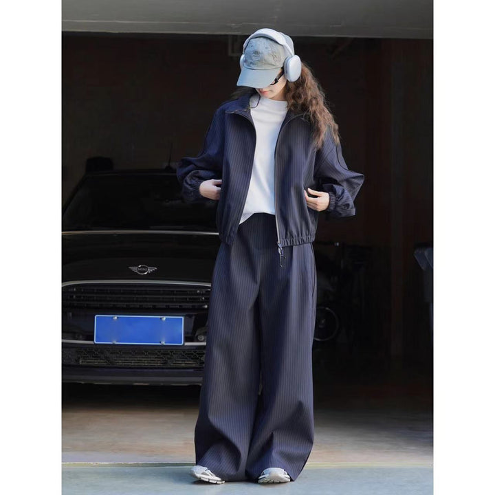 Damen Winterjacke mit sportlichem Nadelstreifen für Büro (4)