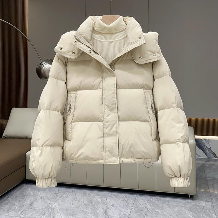 Damen Winterjacke mit Stehkragen und Kapuze (11)