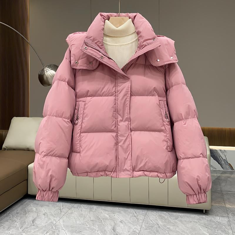 Damen Winterjacke mit Stehkragen und Kapuze (14)
