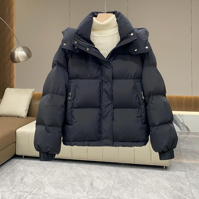 Damen Winterjacke mit Stehkragen und Kapuze (2)