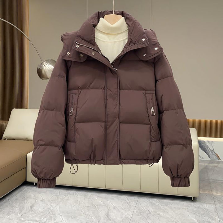 Damen Winterjacke mit Stehkragen und Kapuze (7)