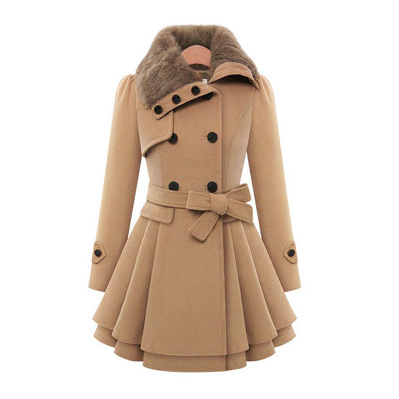 Damen Winterjacke mit Vintage-Charme für jeden Anlass in Beige
