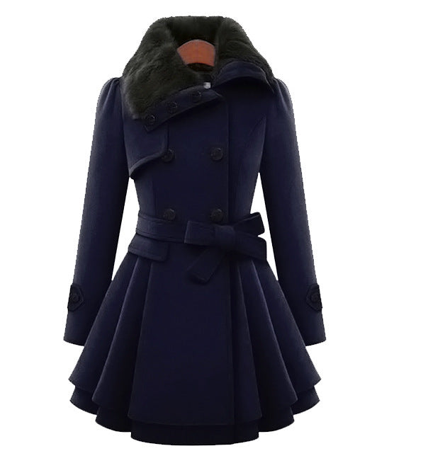 Damen Winterjacke mit Vintage-Charme für jeden Anlass in Dunkelblau
