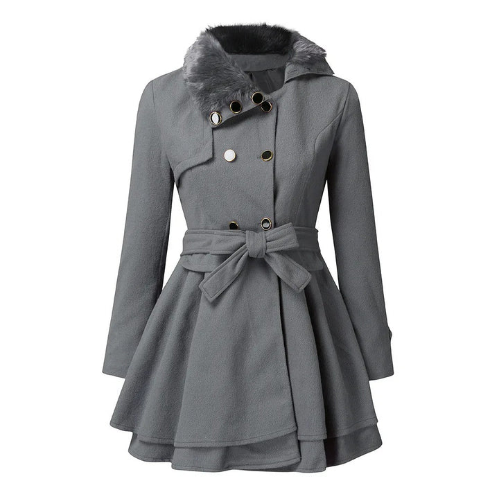 Damen Winterjacke mit Vintage-Charme für jeden Anlass in Grau