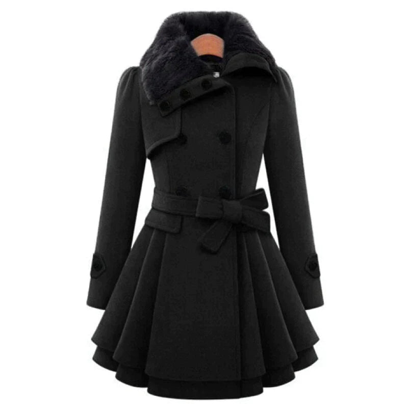 Damen Winterjacke mit Vintage-Charme für jeden Anlass in Schwarz