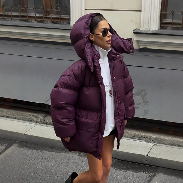 Damen Winterjacke mit wattierter Thermofütterung und Kapuze (3)