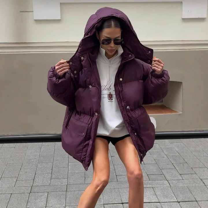 Damen Winterjacke mit wattierter Thermofütterung und Kapuze (4)