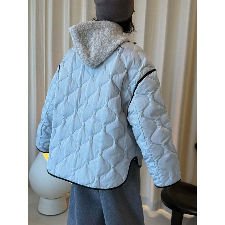 Damen Winterjacke mit Wellensteppung und Bomberstil (4)