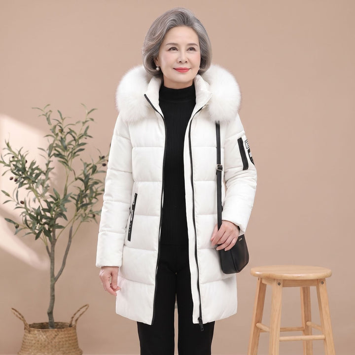 Damen Winterjacke Mittellang Gesteppt mit Kapuze