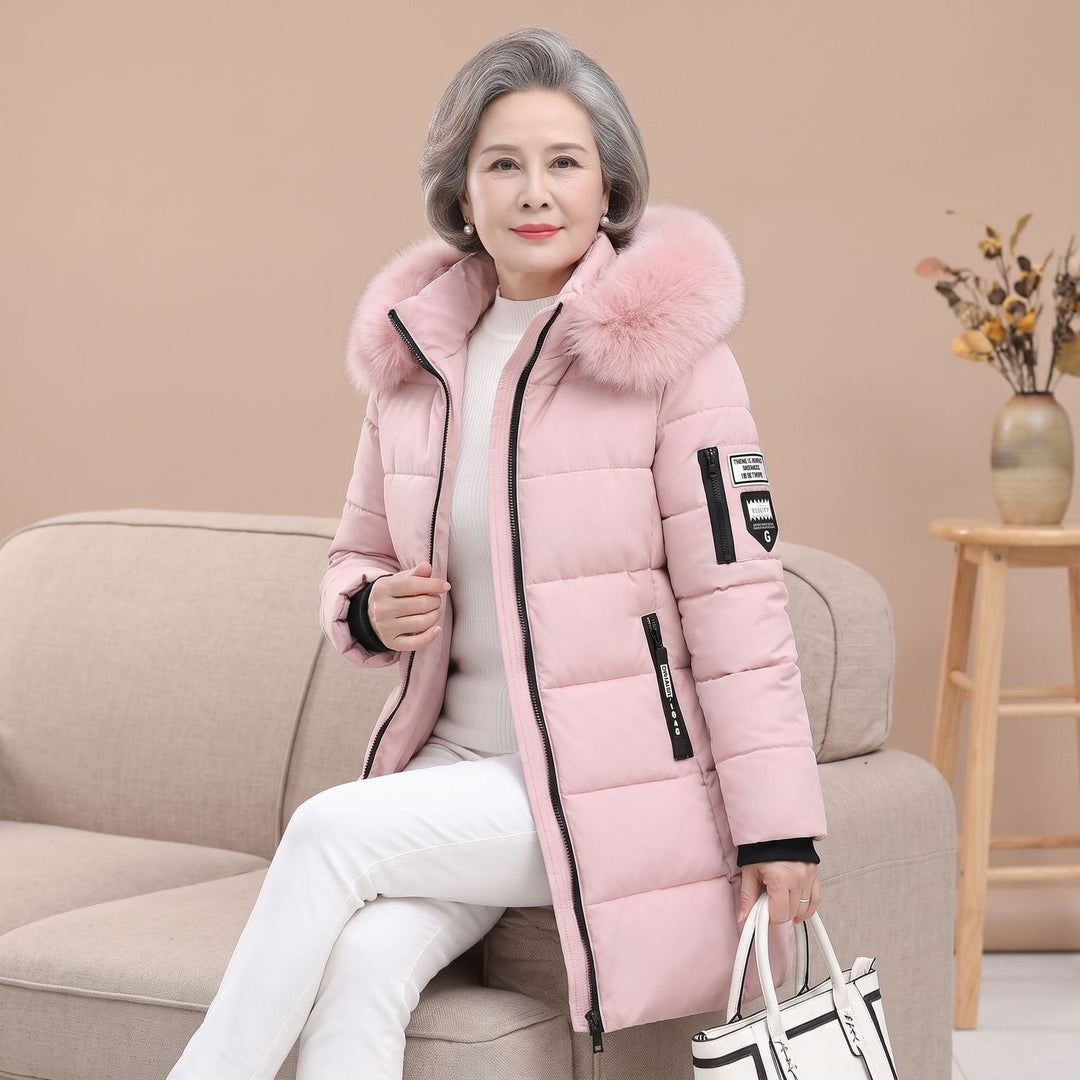Damen Winterjacke Mittellang Gesteppt mit Kapuze (3)