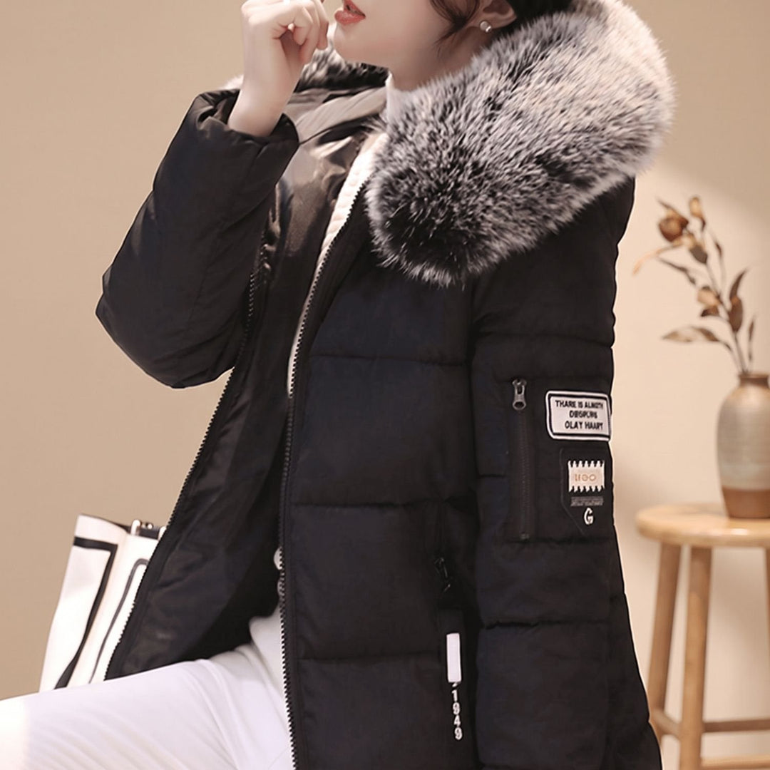 Damen Winterjacke Mittellang Gesteppt mit Kapuze (6)