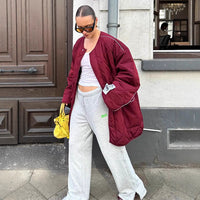 Ida | Damen Winterjacke Oversize mit Diamant-Steppung