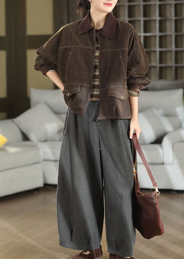 Damen Winterjacke Patchwork mit Oversized-Passform in Braun 2