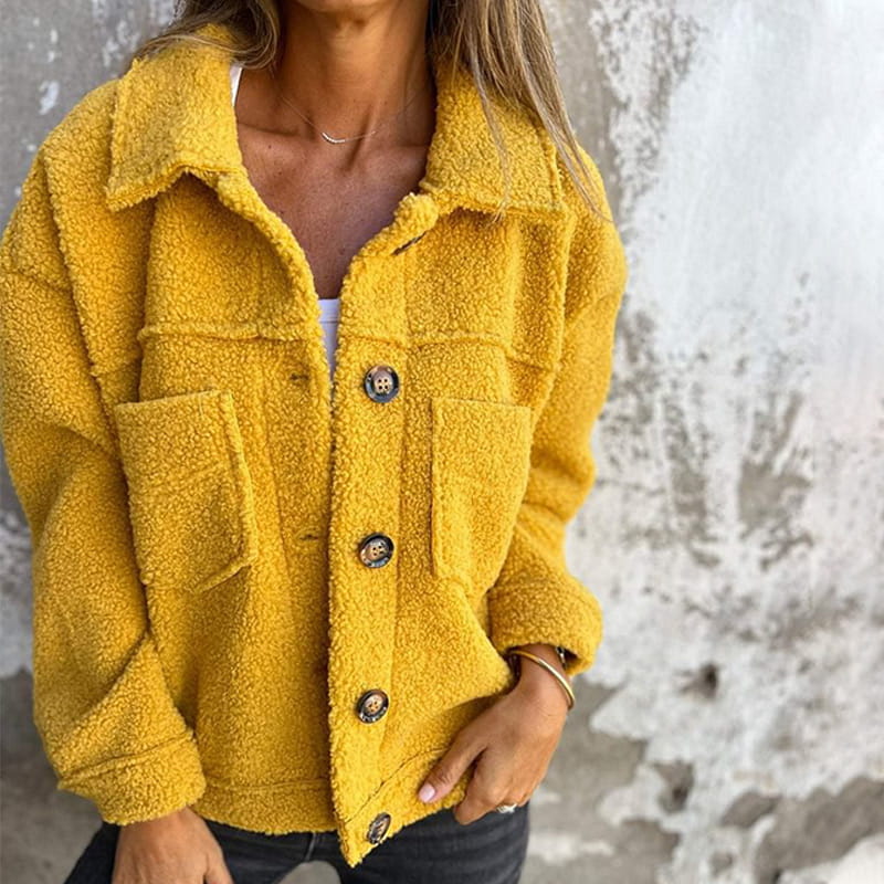 Damen Winterjacke Relaxed-Fit für Herbst in Gelb