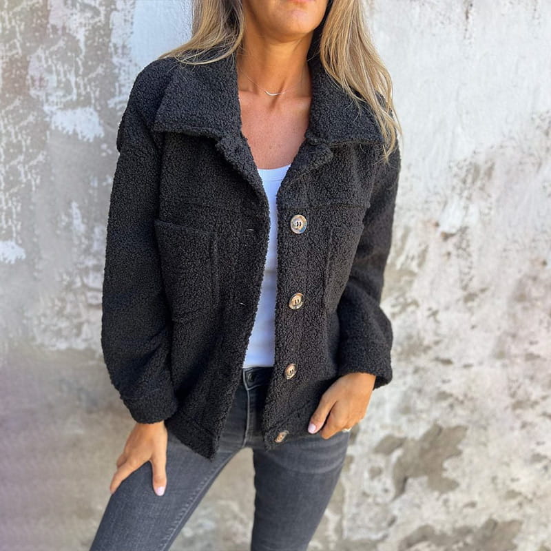 Damen Winterjacke Relaxed-Fit für Herbst in Schwarz