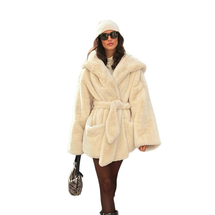 Damen Winterjacke Teddy mit Wickelgürtel (5)
