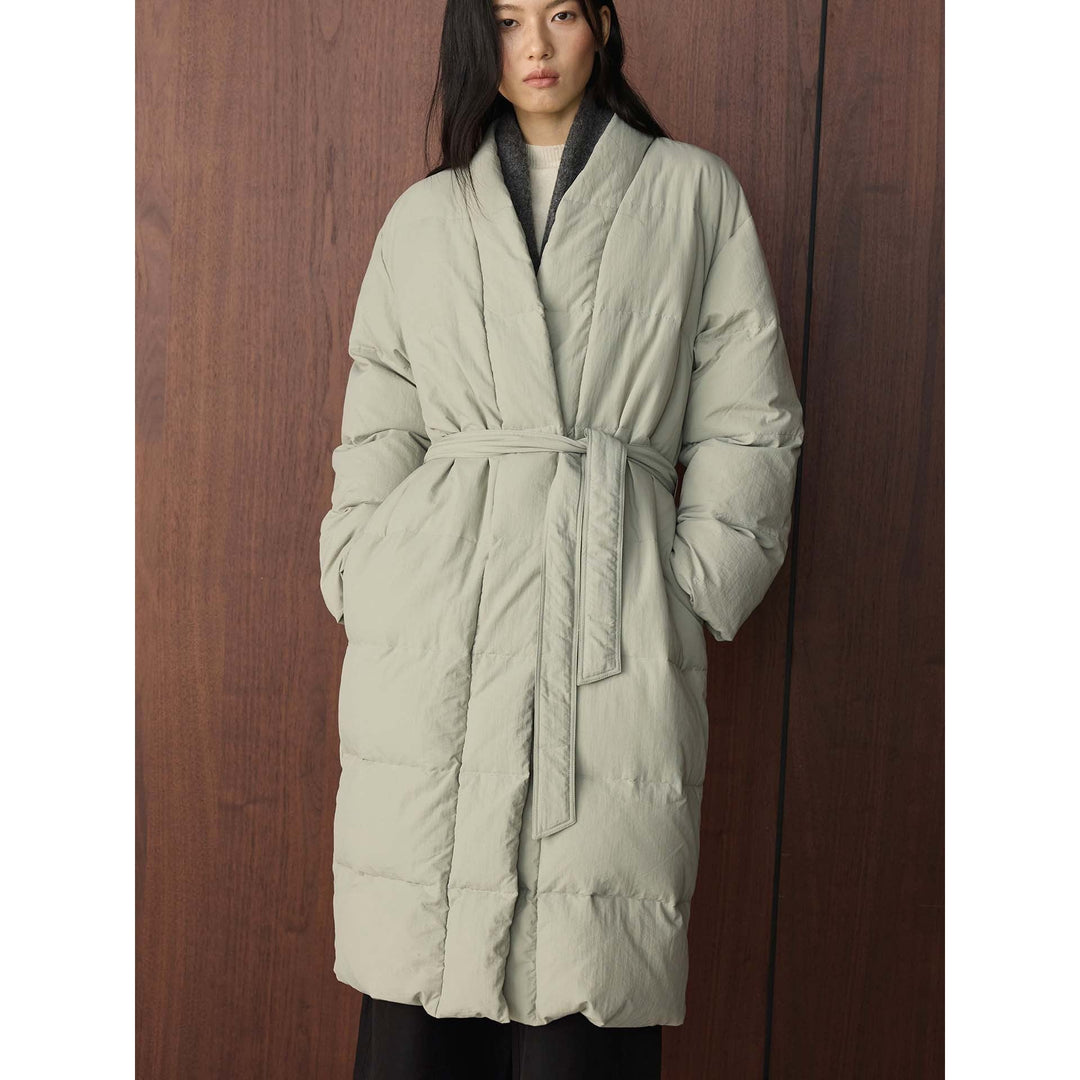 Damen Winterjacke wattiert im Oversized-Schnitt in Beigegrau
