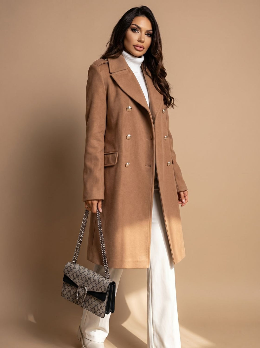 Damen Winterjacke zweireihig tailliert aus Wolle