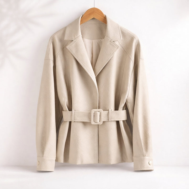 Damen Wintermantel elegant für Büro und Alltag in Creme