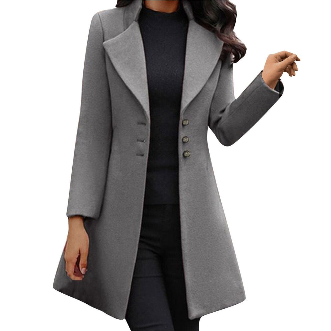 Damen Wintermantel elegant und lang in Grau